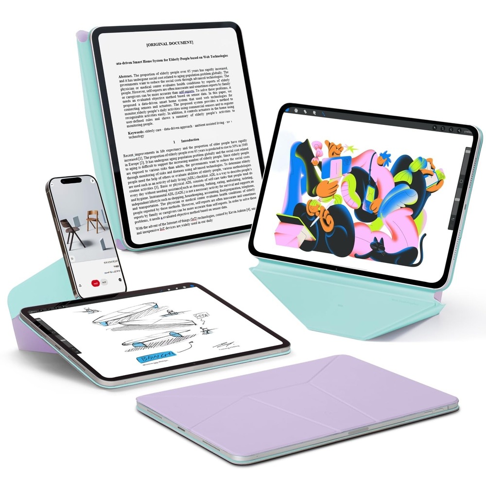 MOFT Dynamic Folio Case iPad Pro 11 M4 M5 Purple Multi-Angle Stand 20+ Modes